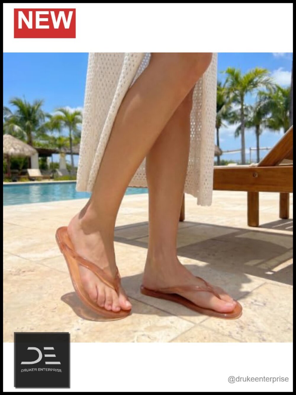Lightweight Jelly PVC Thong Sandals Flip Flops Non Slip Pool Beach Shoes